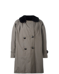 Cappotto con collo di pelliccia grigio di Yves Saint Laurent Vintage