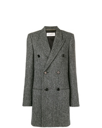 Cappotto con motivo a zigzag grigio scuro di Saint Laurent