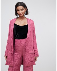 Cappotto con stampa cachemire rosa