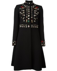 Cappotto decorato nero di Alexander McQueen
