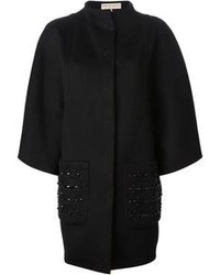 Cappotto decorato nero di Emilio Pucci
