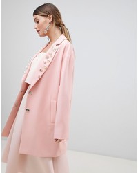 Cappotto decorato rosa di ASOS DESIGN