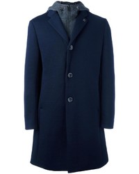 Cappotto di lana blu scuro di Emporio Armani