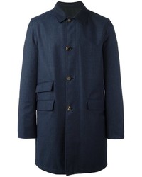 Cappotto di lana blu scuro di Kiton