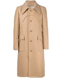 Cappotto di lana con borchie marrone chiaro di J.W.Anderson