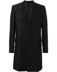 Cappotto di lana con motivo a zigzag nero