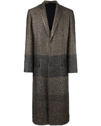 Cappotto di lana con motivo a zigzag nero di Haider Ackermann