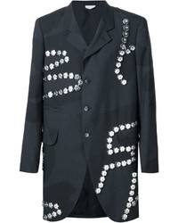 Cappotto di lana decorato nero