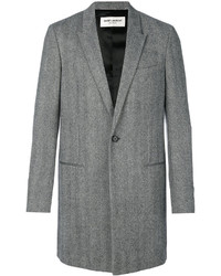 Cappotto di lana grigio di Saint Laurent