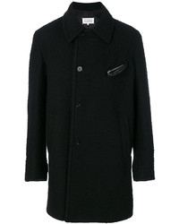 Cappotto di lana testurizzato nero di Maison Margiela