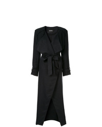 Cappotto di lino con motivo a zigzag nero
