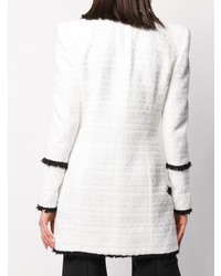 Cappotto di tweed bianco di Balmain