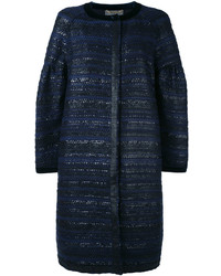Cappotto di tweed blu scuro di Alberta Ferretti