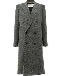 Cappotto di tweed grigio scuro di Saint Laurent