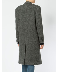 Cappotto di tweed grigio scuro di Saint Laurent