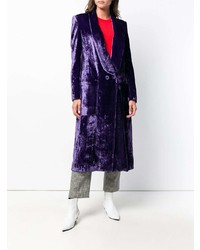 Cappotto di velluto melanzana scuro di Erika Cavallini