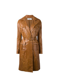 Cappotto in pelle marrone di Christian Dior Vintage