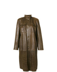 Cappotto in pelle marrone di Versace Vintage