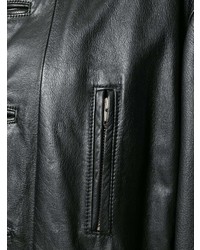 Cappotto in pelle nero di Comme Des Garçons Vintage
