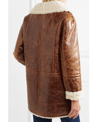 Cappotto in shearling marrone di Yves Salomon