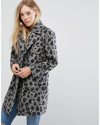 Cappotto leopardato grigio di Glamorous