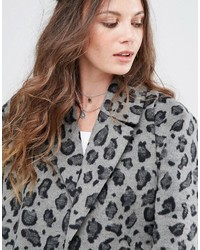 Cappotto leopardato grigio
