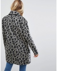 Cappotto leopardato grigio di Glamorous