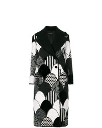 Cappotto patchwork nero e bianco di Dolce & Gabbana