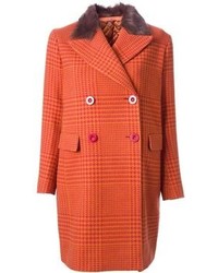 Cappotto scozzese arancione di Sacai