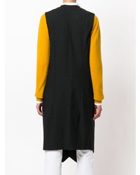 Cappotto senza maniche a righe verticali nero di Comme Des Garçons Vintage