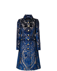 Cappotto stampato blu scuro di Dolce & Gabbana