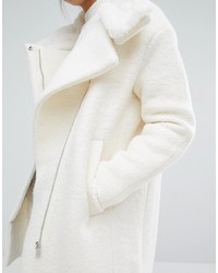 Cappotto testurizzato bianco di Pull&Bear