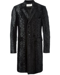 Cappotto testurizzato nero di Saint Laurent