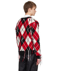 Cardigan a rombi rosso di Charles Jeffrey Loverboy