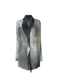 Cardigan aperto effetto tie-dye grigio scuro