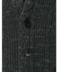 Cardigan con collo a scialle grigio scuro di Roberto Collina