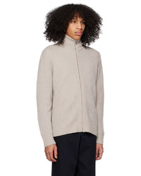 Cardigan con zip beige di Norse Projects
