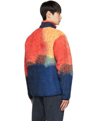 Cardigan con zip di pile multicolore di Polo Ralph Lauren