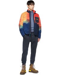 Cardigan con zip di pile multicolore di Polo Ralph Lauren