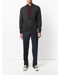 Cardigan con zip grigio scuro di Fashion Clinic Timeless