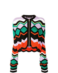 Cardigan con zip multicolore di Versace