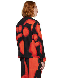 Cardigan con zip rosso di Homme Plissé Issey Miyake
