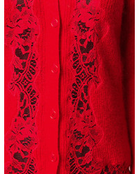Cardigan di pizzo rosso di Givenchy