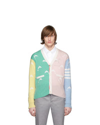 Cardigan lavorato a maglia multicolore di Thom Browne