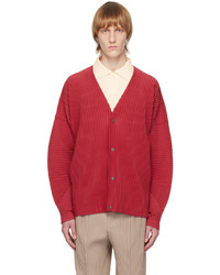 Cardigan rosso di Homme Plissé Issey Miyake