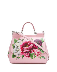 Cartella in pelle a fiori rosa di Dolce & Gabbana