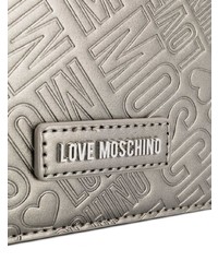Cartella in pelle argento di Love Moschino