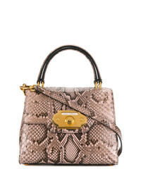 Cartella in pelle con stampa serpente marrone chiaro di Dolce & Gabbana