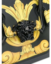 Cartella in pelle stampata nera di Versace