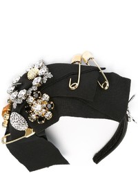 Cerchietto decorato nero di Dolce & Gabbana